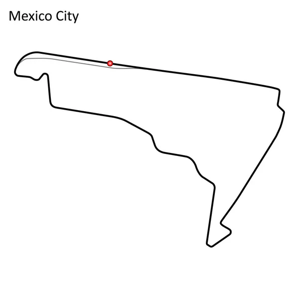Mexico City Grand Prix Závodní Trať Obvod Pro Motorsport Autosport — Stockový vektor