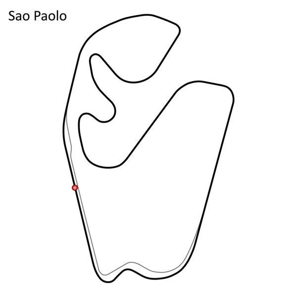 Grand Prix Sao Paolo Piste Course Circuit Pour Sport Automobile — Image vectorielle