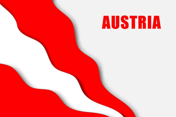 Kağıt Arka Plan Avusturya Bayrağı Ile Kesme — Stok Vektör