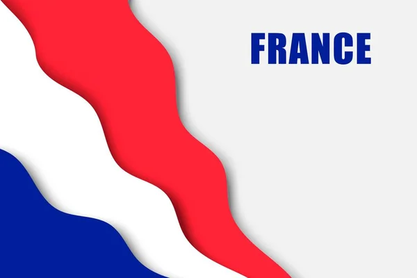 Fondo Cortado Papel Con Bandera Francia — Vector de stock