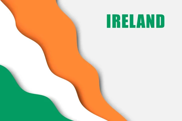 Papier Snijden Met Vlag Van Ierland — Stockvector