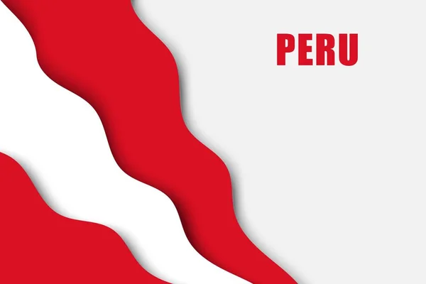 Fondo Cortado Papel Con Bandera Del Perú — Archivo Imágenes Vectoriales