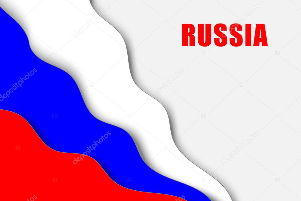 paper cut background with Flag of Russia