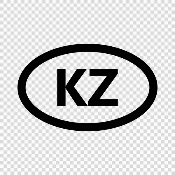 Kazakhstan Code Symbole Nom Pays Court Nom Domaine — Image vectorielle