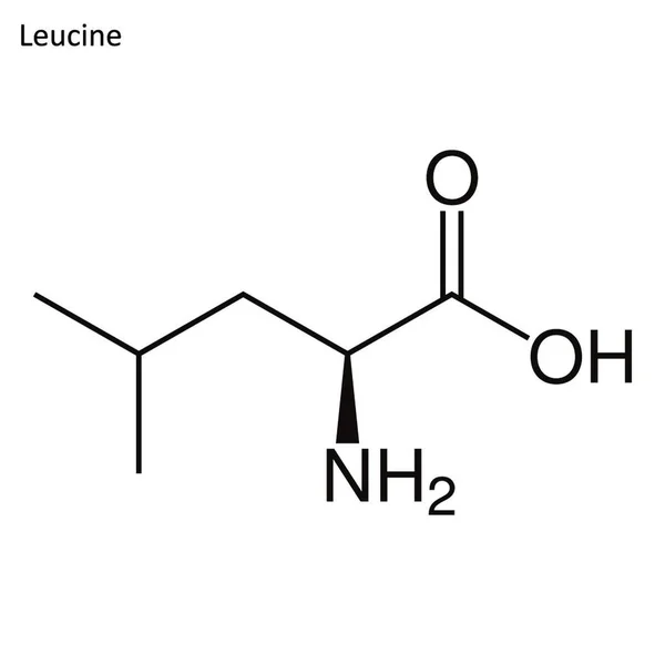 Formula Scheletrica Molecola Aminoacidi — Vettoriale Stock