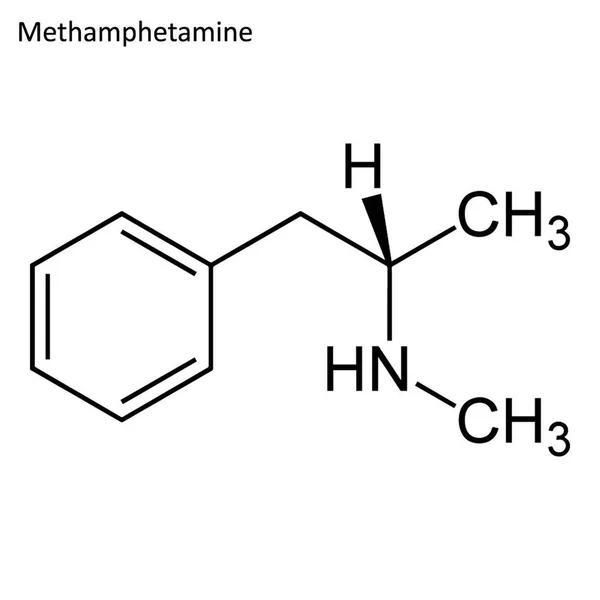 骨格式 覚醒剤分子ベクトル図 — ストックベクタ