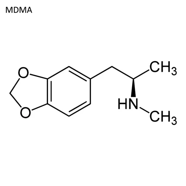 Formula Scheletrica Molecola Stimolante Illustrazione Vettoriale — Vettoriale Stock