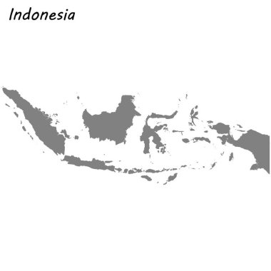 Yüksek kaliteli harita Endonezya. Vektör çizim