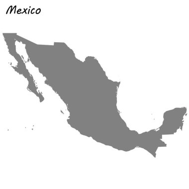 Yüksek kaliteli harita Meksika. Vektör çizim