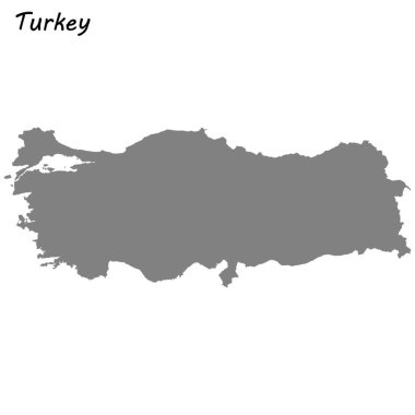 Türkiye'nin kaliteli harita. Vektör çizim