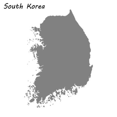 Yüksek kaliteli harita Güney Kore. Vektör çizim