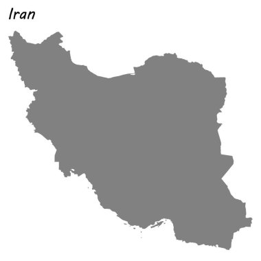 Yüksek kaliteli Iran haritası. Vektör çizim