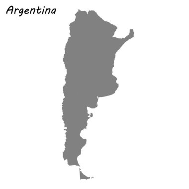 Yüksek kaliteli harita Arjantin. Vektör çizim