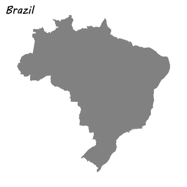 Mapa Alta Calidad Brasil Ilustración Vectorial — Vector de stock