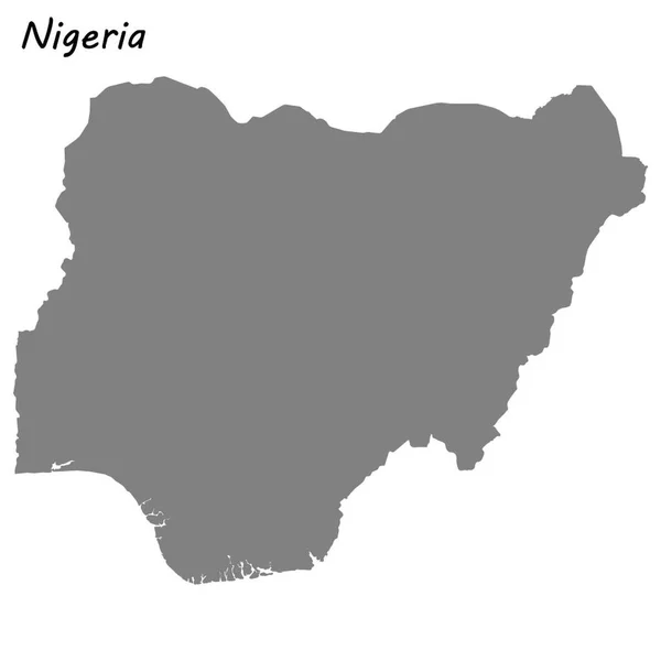 Yüksek Kaliteli Nijerya Haritası Vektör Çizim — Stok Vektör