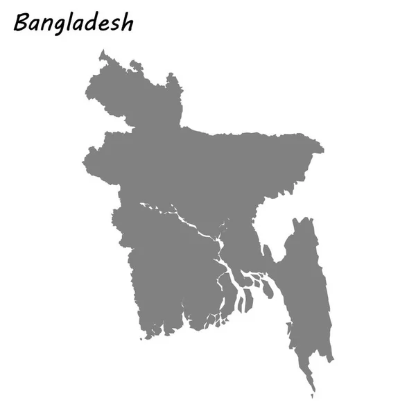 Peta Berkualitas Tinggi Bangladesh Ilustrasi Vektor - Stok Vektor