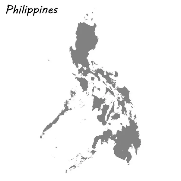 フィリピンの高品質の地図です ベクトル図 — ストックベクタ