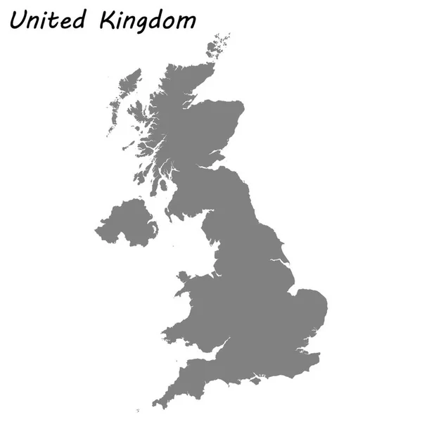 Vysoce Kvalitní Mapa Unitred Království Vektorové Ilustrace — Stockový vektor
