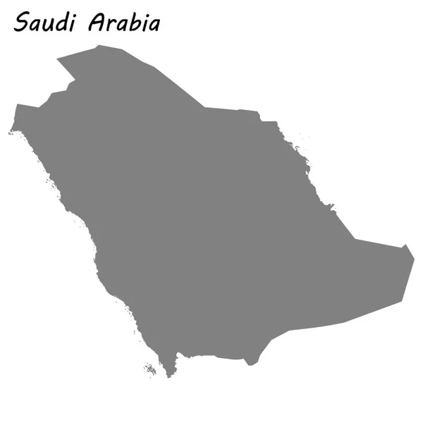 Mapa Arabia Saudita Alta Calidad Ilustración Vectorial — Archivo Imágenes Vectoriales