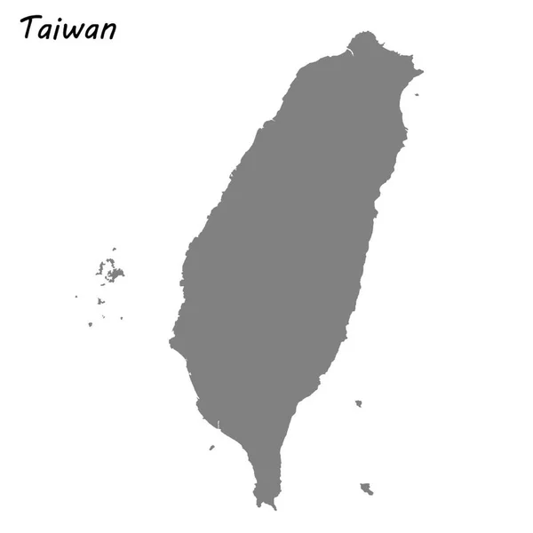 Kaart Van Hoge Kwaliteit Van Taiwan Vectorillustratie — Stockvector