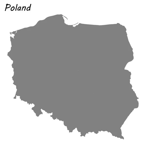 Hochwertige Karte Von Polen Vektorillustration — Stockvektor