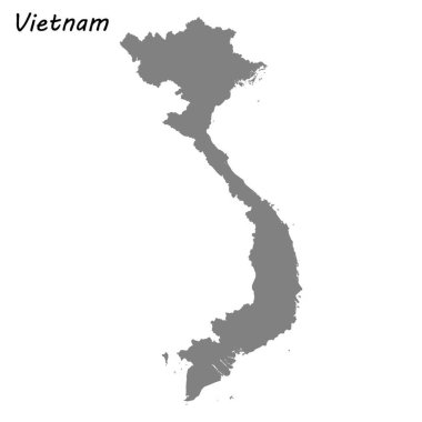 Yüksek kaliteli Vietnam Haritası. Vektör çizim
