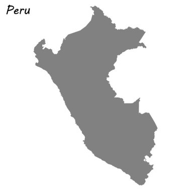 Yüksek kaliteli Peru Haritası. Vektör çizim