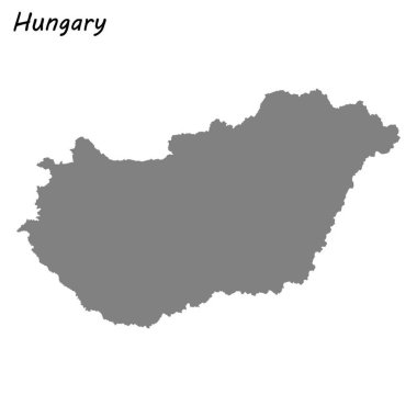 Yüksek kaliteli harita Macaristan. Vektör çizim