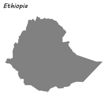 Yüksek kaliteli Etiyopya Haritası. Vektör çizim