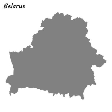 Yüksek kaliteli Beyaz Rusya Haritası. Vektör çizim