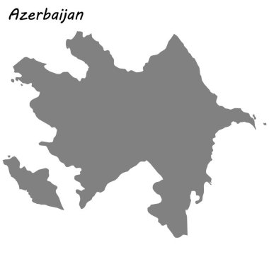 Yüksek kaliteli Azerbaycan Haritası. Vektör çizim