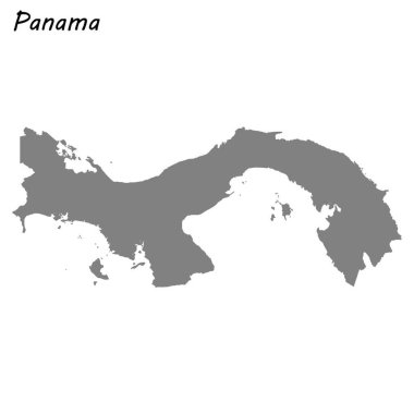 Yüksek kaliteli harita Panama. Vektör çizim