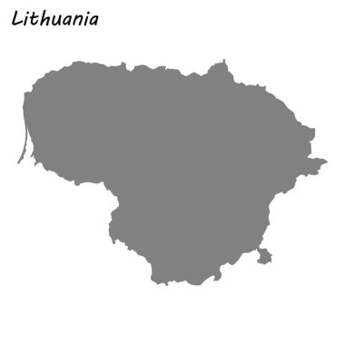Yüksek kaliteli Litvanya Haritası. Vektör çizim