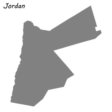 Yüksek kaliteli Ürdün haritası. Vektör çizim