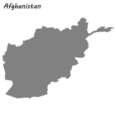 Afganistan'ın yüksek kaliteli harita. Vektör çizim