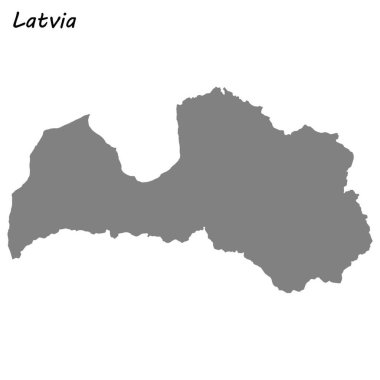 Yüksek kaliteli Letonya haritası. Vektör çizim