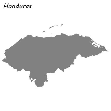 Yüksek kaliteli harita Honduras. Vektör çizim