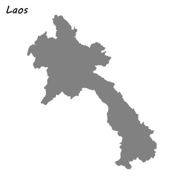 Yüksek kaliteli Laos Haritası. Vektör çizim