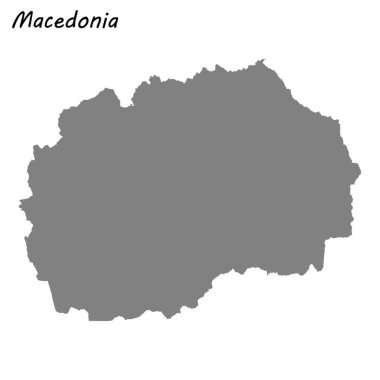 Yüksek kaliteli Makedonya haritası. Vektör çizim