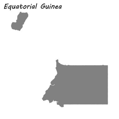 Yüksek kaliteli Ekvator Gine Haritası. Vektör çizim