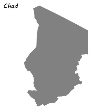 Yüksek kaliteli Çad Haritası. Vektör çizim