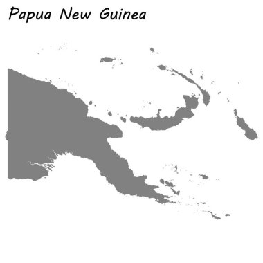 Yüksek kaliteli harita, Papua Yeni Gine. Vektör çizim