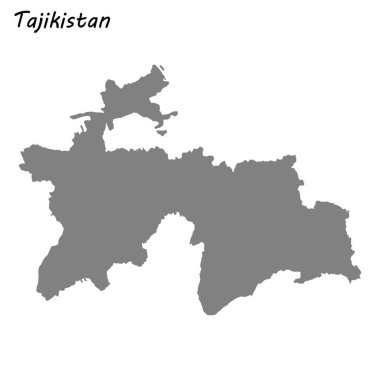 Yüksek kaliteli Tacikistan Haritası. Vektör çizim