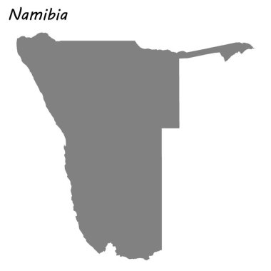Yüksek kaliteli Namibya Haritası. Vektör çizim