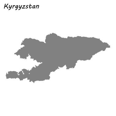 Yüksek kaliteli Kırgızistan haritası. Vektör çizim