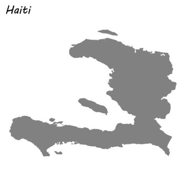 Yüksek kaliteli Haiti haritası. Vektör çizim