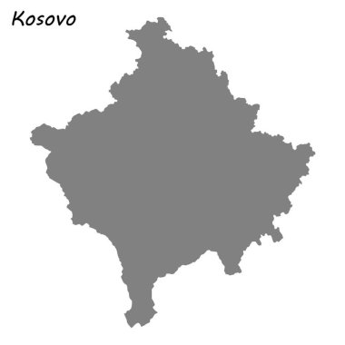 Yüksek kaliteli Kosova haritası. Vektör çizim