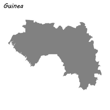 Yüksek kaliteli Gine Haritası. Vektör çizim