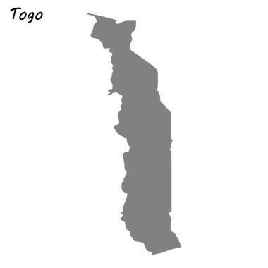 Yüksek kaliteli Togo haritası. Vektör çizim