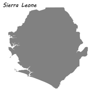 Yüksek kaliteli Sierra Leone Haritası. Vektör çizim